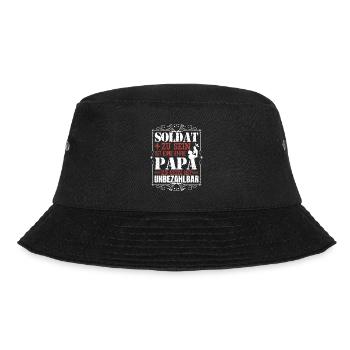 SOLDAT und Papa - Bucket Hat - Schwarz - Vorne - Lela (165cm)