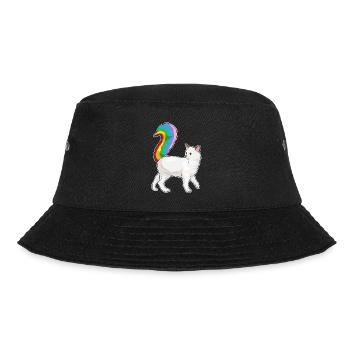 Katze Regenbogen - Bucket Hat - Schwarz - Vorne - Lela (165cm)