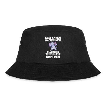 Elefant Elefanten - Bucket Hat - Schwarz - Vorne - Lela (165cm)