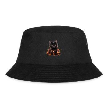 Christmas Lights Cat Christmas - Bucket Hat - black - Front - Lela (165cm)