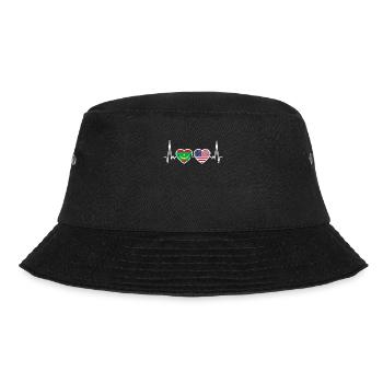 Mauritania USA Vintage Heartbeat Flag - Bucket Hat - black - Front - Lela (165cm)