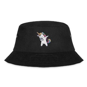Dabbing Unicorn Einhorn Dab Dabbing Trend Tanz - Bucket Hat - Schwarz - Vorne - Lela (165cm)