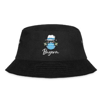 Bayern Blau Weiß Freistaat Bayern Bayerisch - Bucket Hat - Schwarz - Vorne - Lela (165cm)