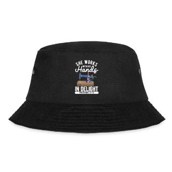 She works with her hands in joy sayings - Bucket Hat - black - Front - Lela (165cm)
