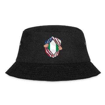 Awesome American Raised With Nigerian Roots Flag - Bucket Hat - black - Front - Lela (165cm)