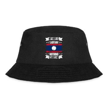 Funny My Wife Is Laotian Nothing Scares Me A - Bucket Hat - black - Front - Lela (165cm)