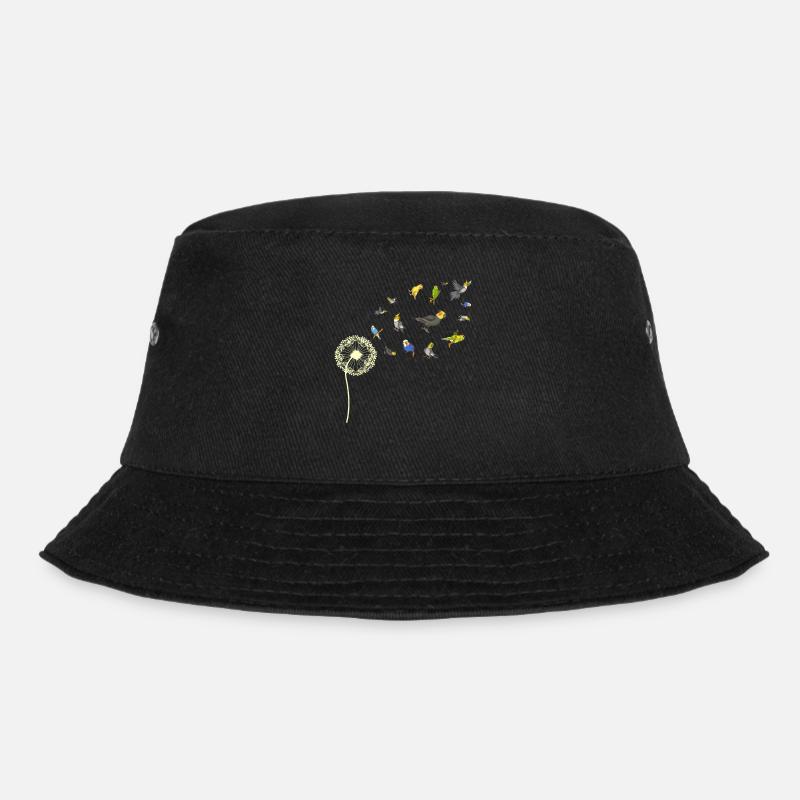 Pusteblume Ornithologe Vogel Geschenk Sittich - Bucket Hat - Schwarz