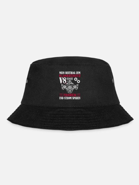 Klimaschutz V8 Fahren Strom Sparen - Bucket Hat - Schwarz