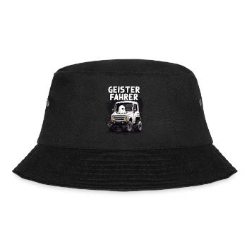 Geister Fahrer ein lustiger Halloween Spruch - Bucket Hat - Schwarz - Vorne - Lela (165cm)