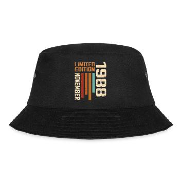 1988 November Geburtstagsgeschenk. November 1988 - Bucket Hat - Schwarz - Vorne - Lela (165cm)