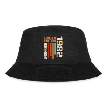 1982 November Geburtstagsgeschenk. November 1982 - Bucket Hat - Schwarz - Vorne - Lela (165cm)