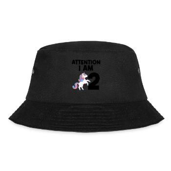 2nd Birthday Mädchen Einhorn 2nd Birthday Mädchen - Bucket Hat - Schwarz - Vorne