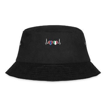 Mongolie Italie Vintage Heartbeat Flag - Bob - noir - Devant - Lela (165cm)