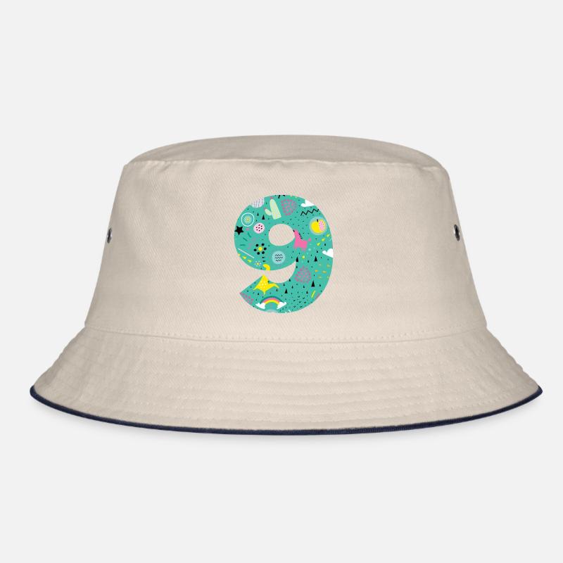 Personalisierte Geburtstagsnummer 9 Bucket Hat