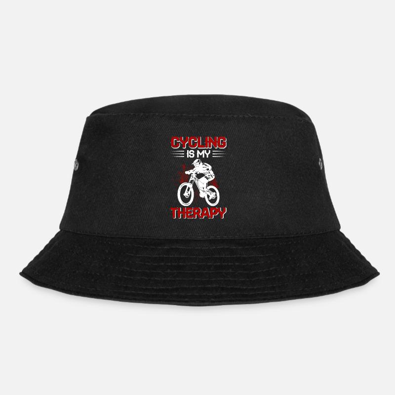 Cycling Is My Therapy - Bucket Hat - Schwarz