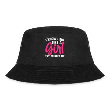 Ski Skiing Skiers - Bucket Hat - black - Front - Lela (165cm)
