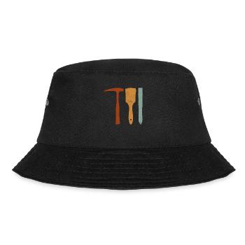 Rockhound's Toolkit Retro Farben - Rockhounding - Bucket Hat - Schwarz - Vorne - Lela (165cm)