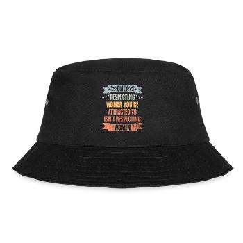 Retro Respecting Women Feminine Gender Equality A - Bucket Hat - Schwarz - Vorne - Lela (165cm)