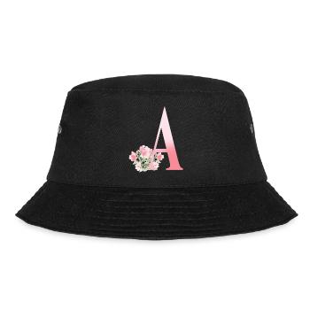 Buchstabe A mit Blumen - Bucket Hat - Schwarz - Vorne - Lela (165cm)