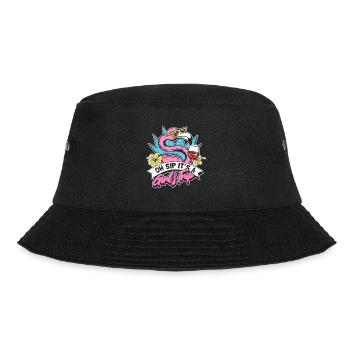Oh Schluck, es ist ein Mädels-Trip - Bucket Hat - Schwarz - Vorne - Lela (165cm)