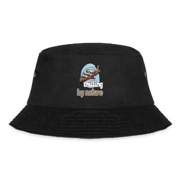 Chilling by Nature Faultier Chillen Entspannen - Bucket Hat - Schwarz - Vorne - Lela (165cm)