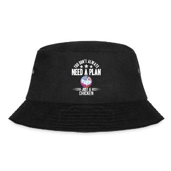 Lustiger Hühner Spruch Huhn - Bucket Hat - Schwarz - Vorne - Lela (165cm)