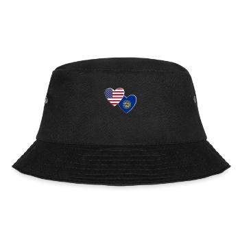 USA Amerikanische Flagge des Bundesstaates Nebraska Patriotisch 4. - Bucket Hat - Schwarz - Vorne - Lela (165cm)