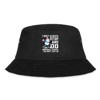 Retro Snowman Silhouette Holiday Decoration - Bucket Hat - black - Front - Lela (165cm)