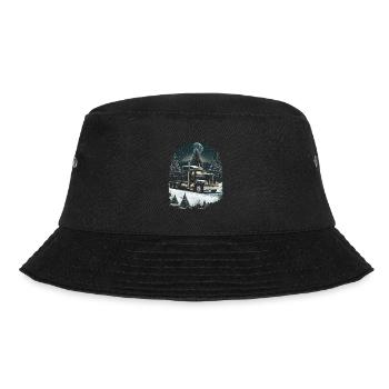 Christmas Truck Driver Christmas Semi Truck - Bucket Hat - black - Front - Lela (165cm)