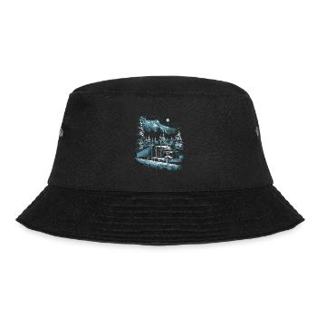 Christmas Truck Driver Christmas Semi Truck - Bucket Hat - black - Front - Lela (165cm)
