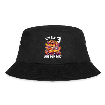 T-Rex fährt Monster Truck Ich bin 3. Geburtstag - Bucket Hat - Schwarz - Vorne - Lela (165cm)
