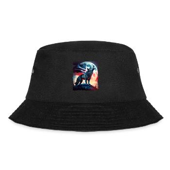 America wolf under Moon with American Flag - Bucket Hat - Schwarz - Vorne - Lela (165cm)