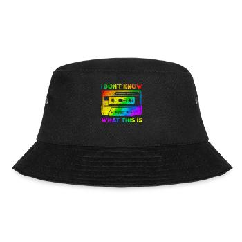 Kassette Retro Vintage 70er 80er 90er Jahre - Bucket Hat - Schwarz - Vorne - Lela (165cm)