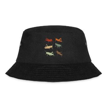 Grashüpfer Retro Vintage Grashüpfern - Bucket Hat - Schwarz - Vorne - Lela (165cm)