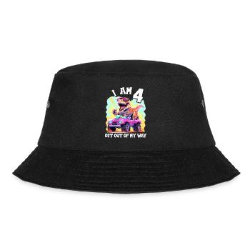 T-Rex Drives Monster Truck I'm 4th Birthday - Bucket Hat - black - Front - Lela (165cm)