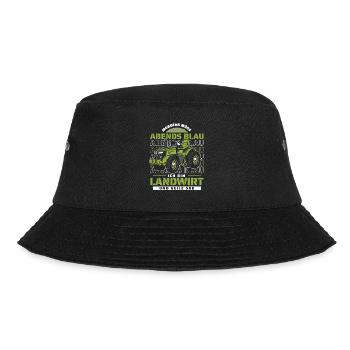 Bauer Landwirt Morgens Mde Abends Blau - Bucket Hat - Schwarz - Vorne - Lela (165cm)