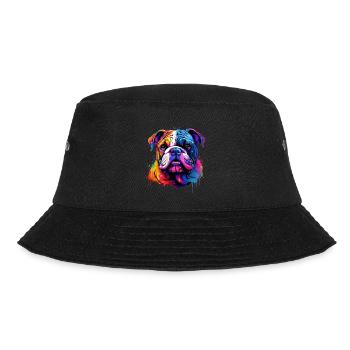 English Bulldog Pop Art I Dog Lover I Splash Art - Bucket Hat - black - Front - Lela (165cm)