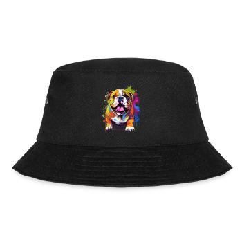 English Bulldog Pop Art I Dog Lover I Splash Art - Bucket Hat - black - Front - Lela (165cm)