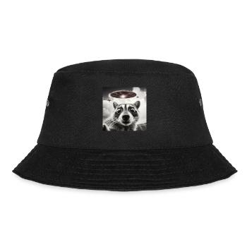 Lustig Erschrecktes Waschbär Selfie UFO Alien - Bucket Hat - Schwarz - Vorne - Lela (165cm)