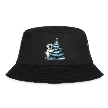 Christmas bear on the Christmas tree: festive joy - Bucket Hat - black - Front - Lela (165cm)