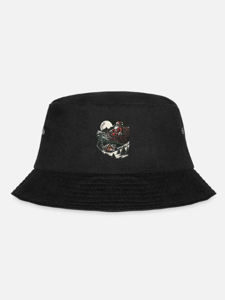Fantasie trifft Festlichkeit Santa mit Schlitten - Bucket Hat - Schwarz