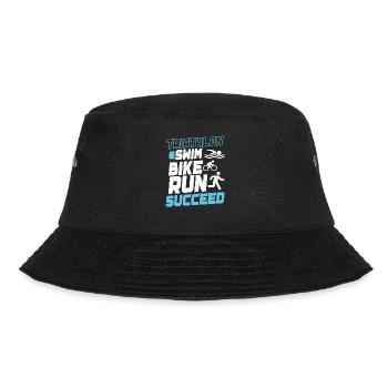 Triathlon Swim Bike Run Triathlete Sport Gift - Bucket Hat - black - Front - Lela (165cm)