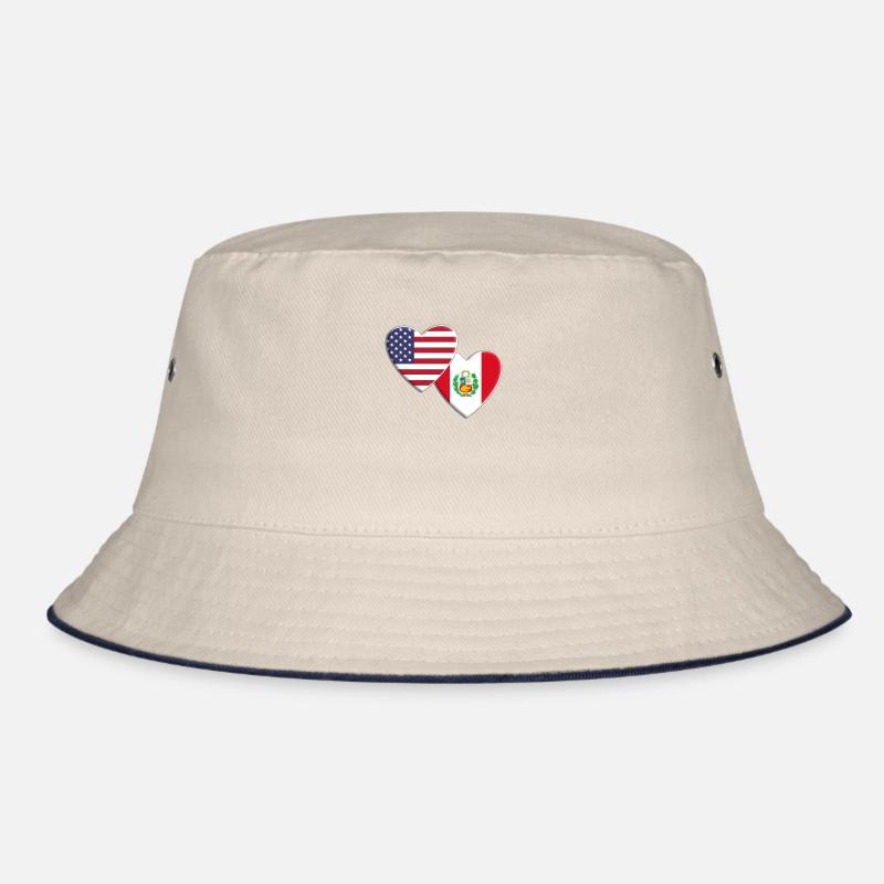 USA American Peru Peruvian Flag Patriotic Pride Bucket Hat