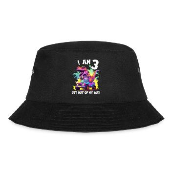 T-Rex Drives Monster Truck I'm 3rd Birthday - Bucket Hat - black - Front - Lela (165cm)