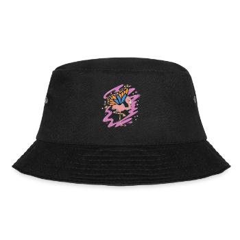 Exotic Animal Gift Butterfly Flamingo - Bucket Hat - black - Front - Lela (165cm)