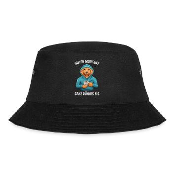 Guten Morgen? Ganz Dünnes Eis Morgenmuffel - Bucket Hat - Schwarz - Vorne - Lela (165cm)