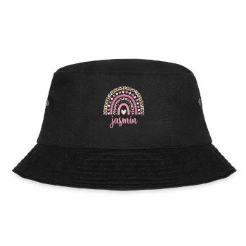 Jasmin Regenbogen Name Geburtstag Jasmin - Bucket Hat - Schwarz - Vorne - Lela (165cm)