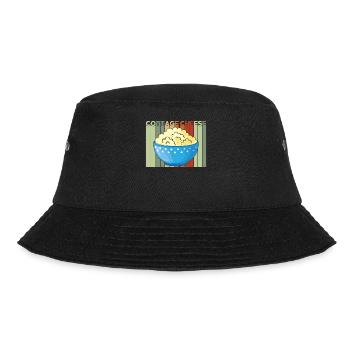 Cottage Cheese Retro Vintage Cottage Cheese - Bucket Hat - black - Front - Lela (165cm)
