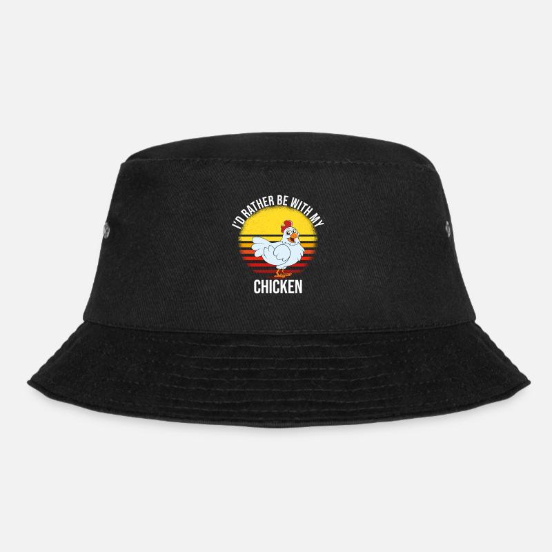 Lustiger Hühner Spruch Huhn - Bucket Hat - Schwarz