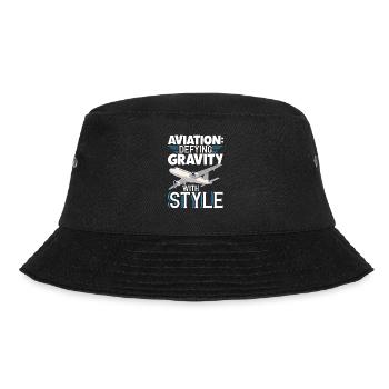 Pilot Aviation Airplane Airline Future Pilots - Bucket Hat - Schwarz - Vorne - Lela (165cm)